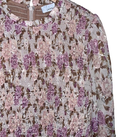 NEW DARLENE TEXTURED SMOCKED FLORAL DRESS Size M - Picture 4 of 7